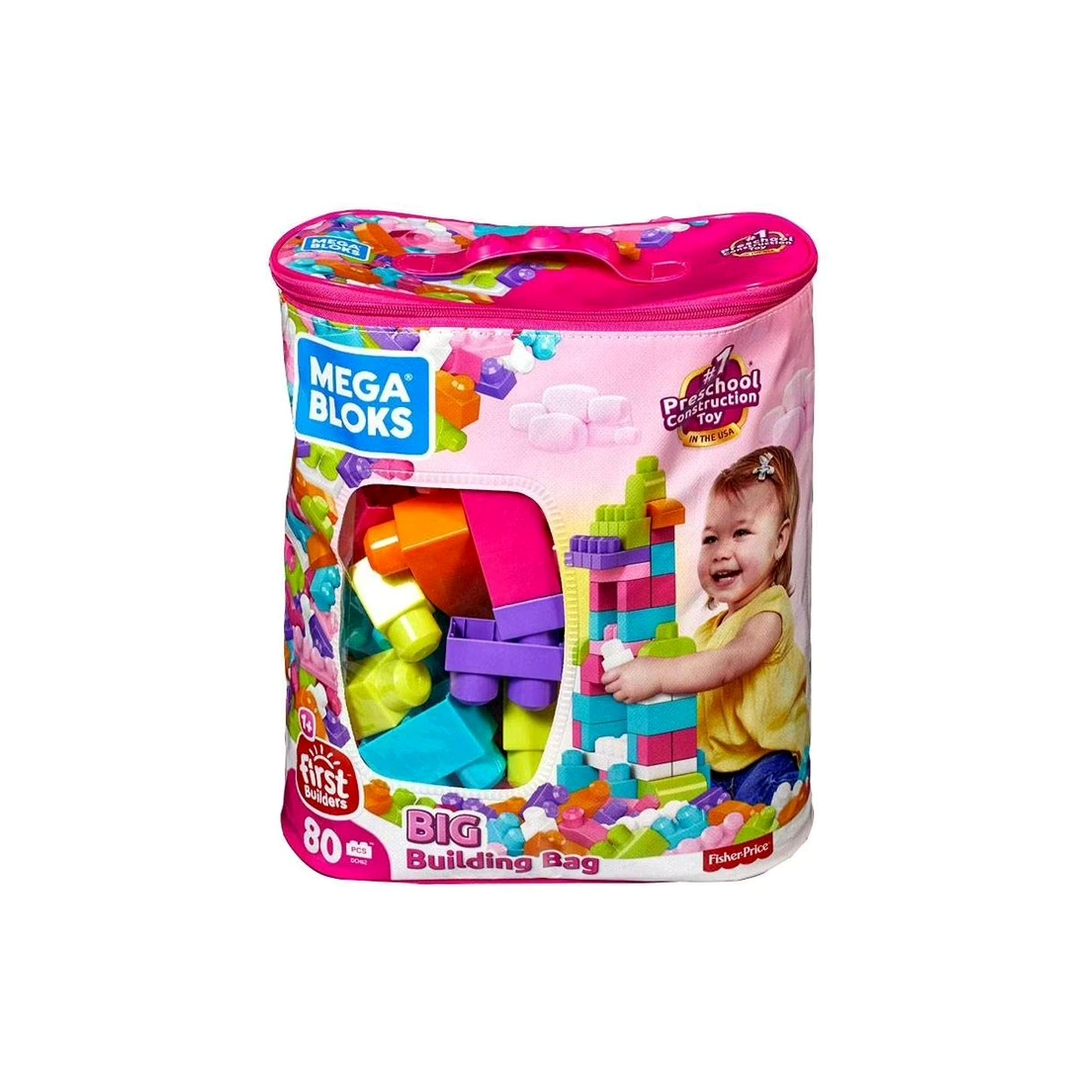 BIG BLDG BAG (80PC)PINK DCH62
